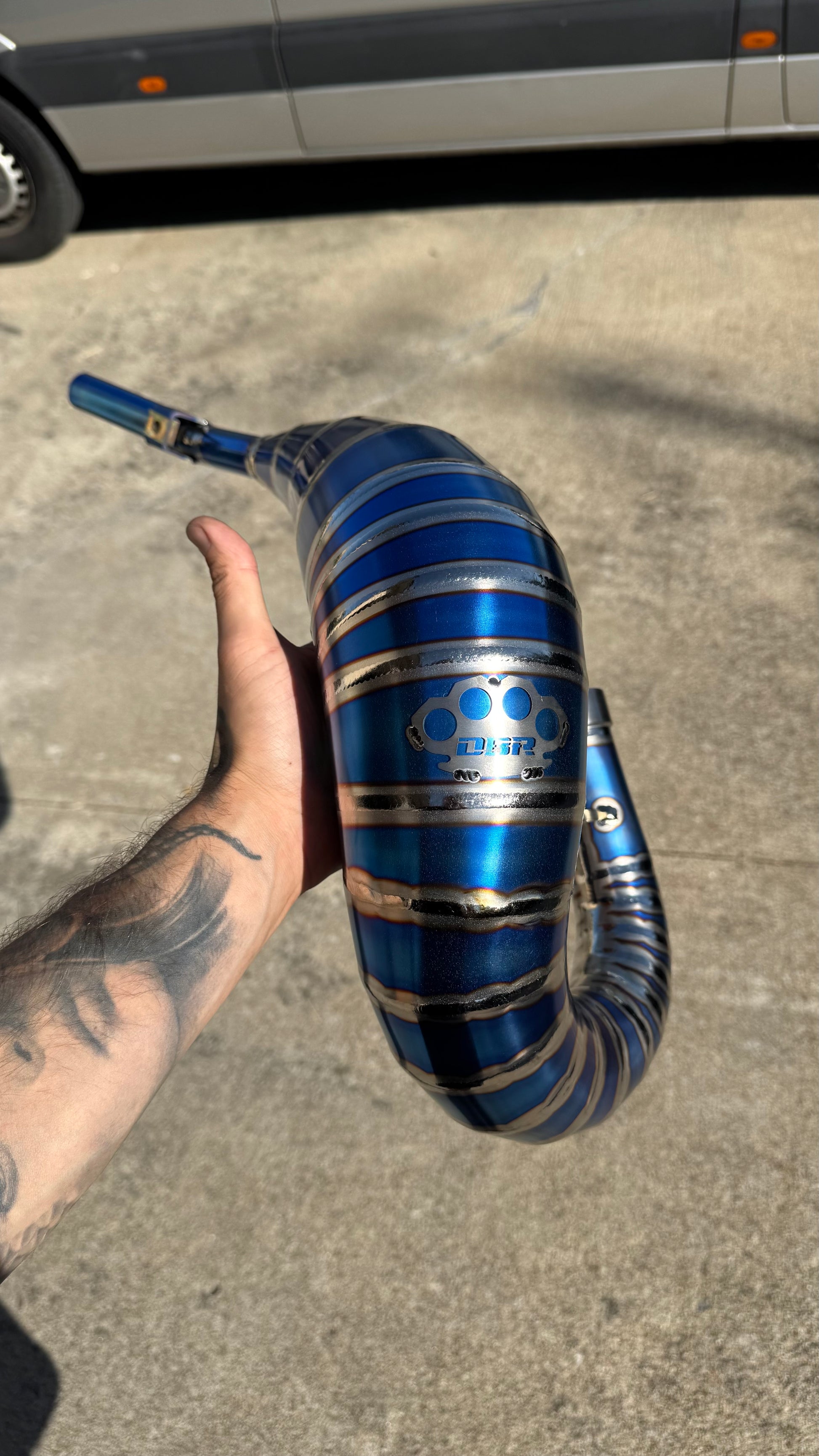 Scarico Completo DBR Off-Road Full Titanium Blue - TM FI SMR 125cc 2020/2025 - DBR Factory