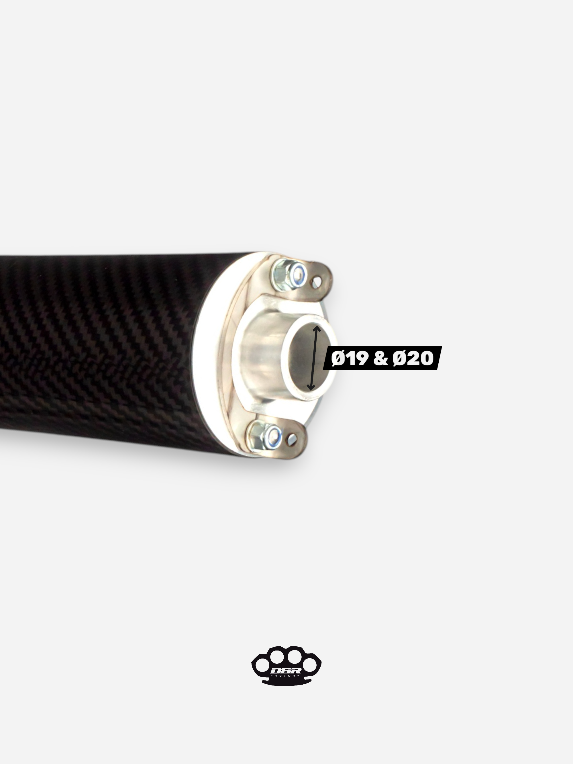 DBR Universeller Schalldämpfer Moped 150mm und 190mm - Durchmesser 19mm und 20mm