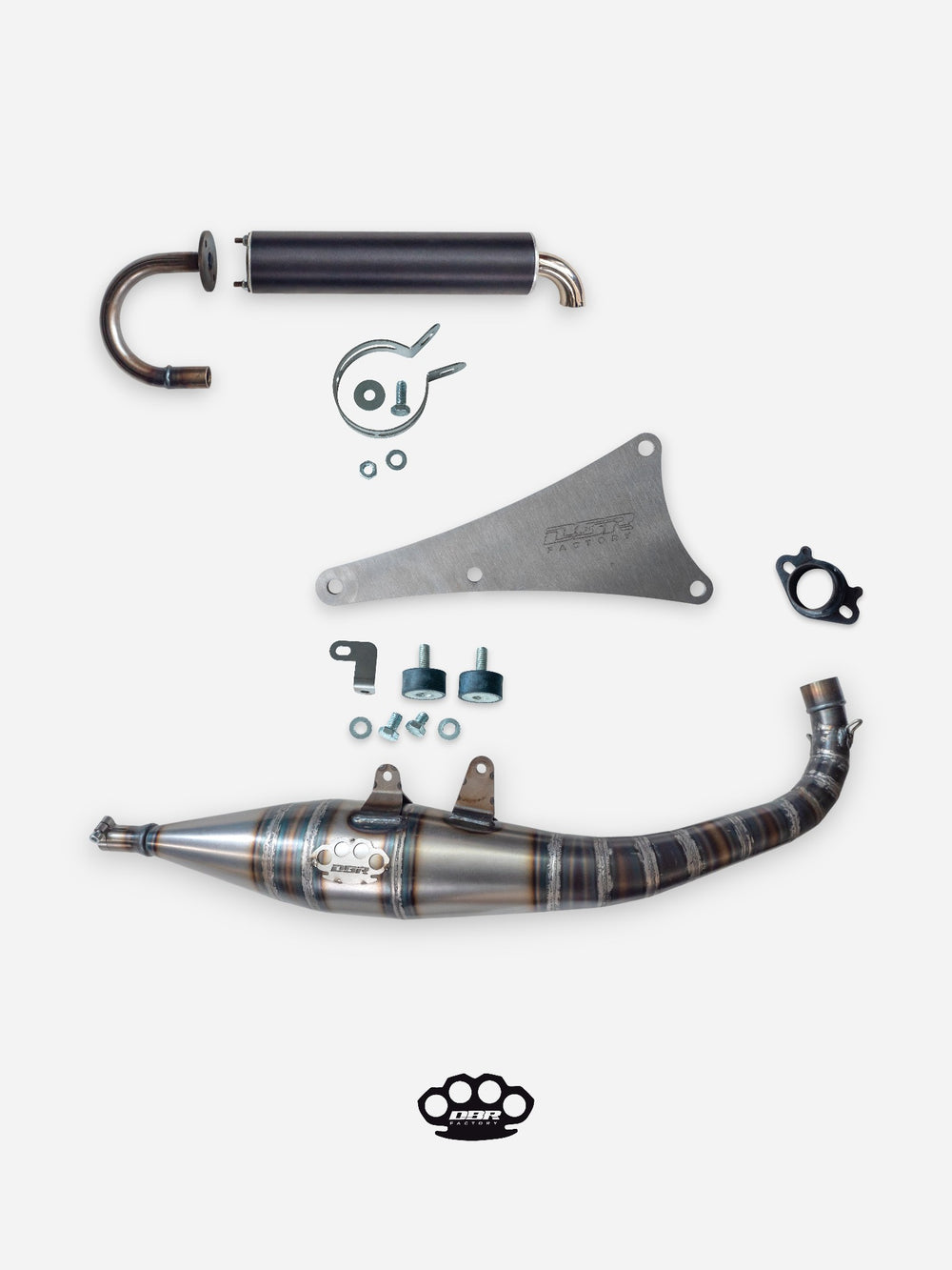 DBR Minarelli Horizontal Exhaust - Intermediate Exhaust 70cc