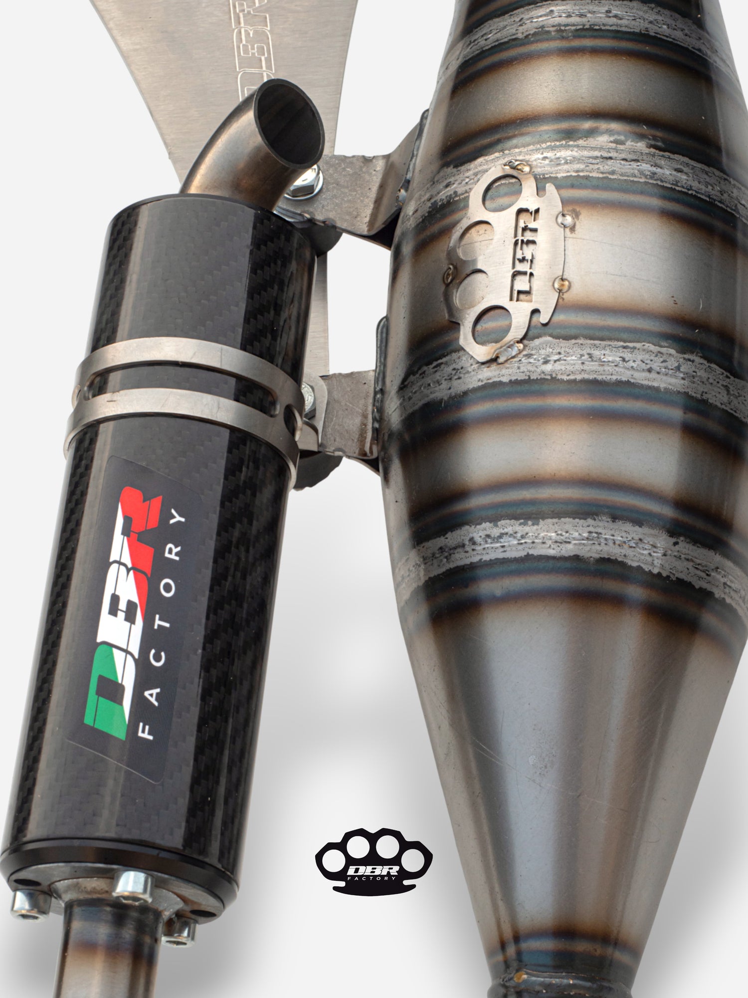 Marmitta DBR Minarelli Orizzontale - Scarico Over Trofeo 90-100cc - DBR Factory